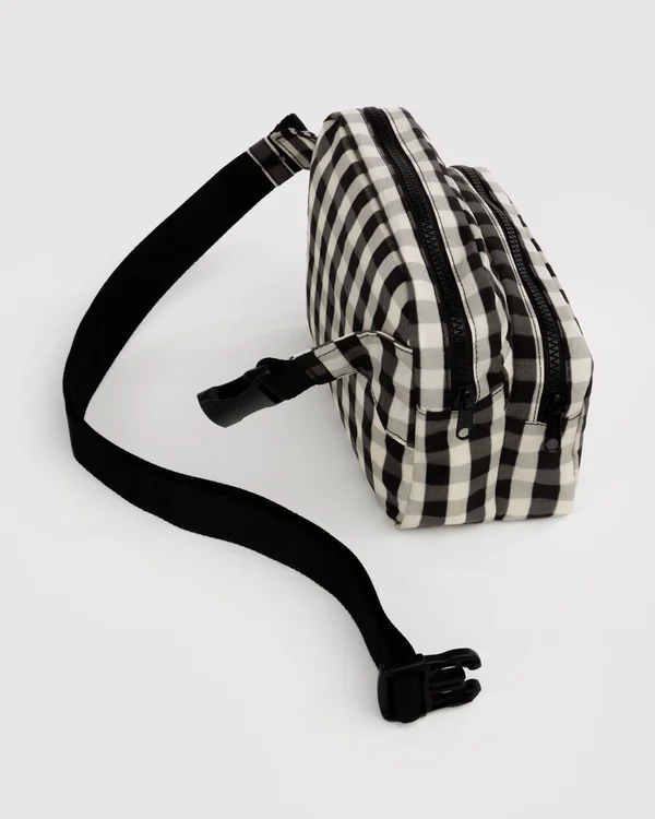 Fanny Pack - Black And Cream Gingham - Material: heavyweight-nylon