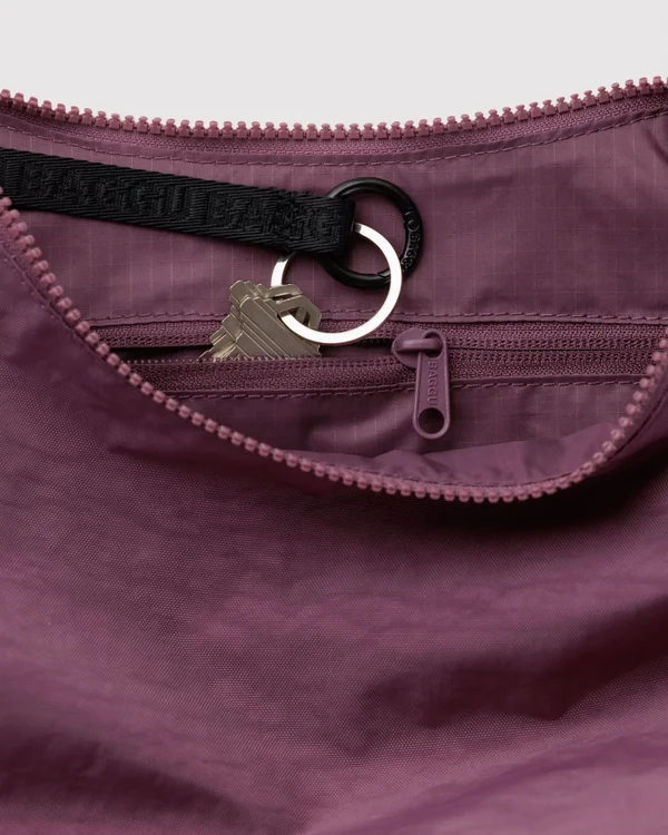 Medium Nylon Crescent Bag - Wild Plum - Size: OS