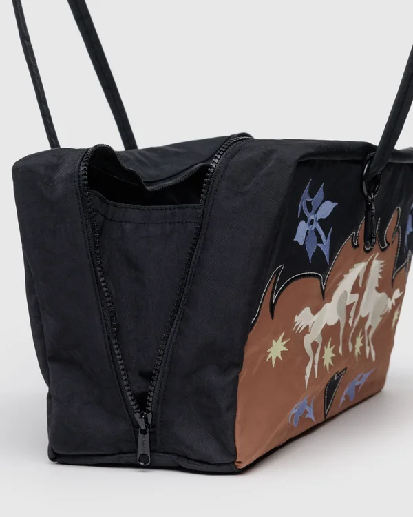 Medium Nylon Bowler Bag - Sale - Western Appliqué - Material: heavyweight-nylon