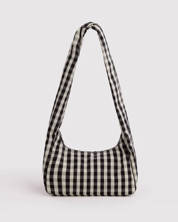Nylon Meringue Bag - Black And Cream Gingham - Size: OS