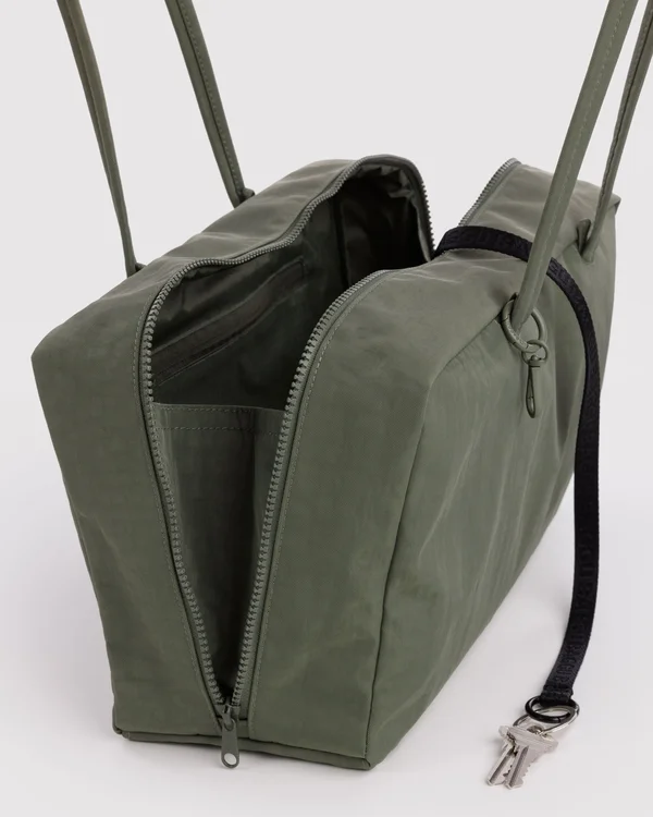 Medium Nylon Bowler Bag - Caper - Material: heavyweight-nylon