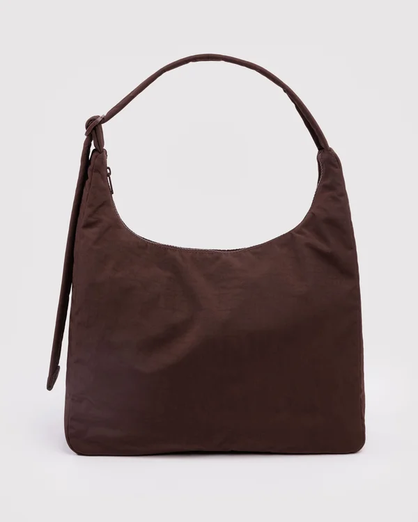 Nylon Shoulder Bag - Coffee - Material: heavyweight-nylon