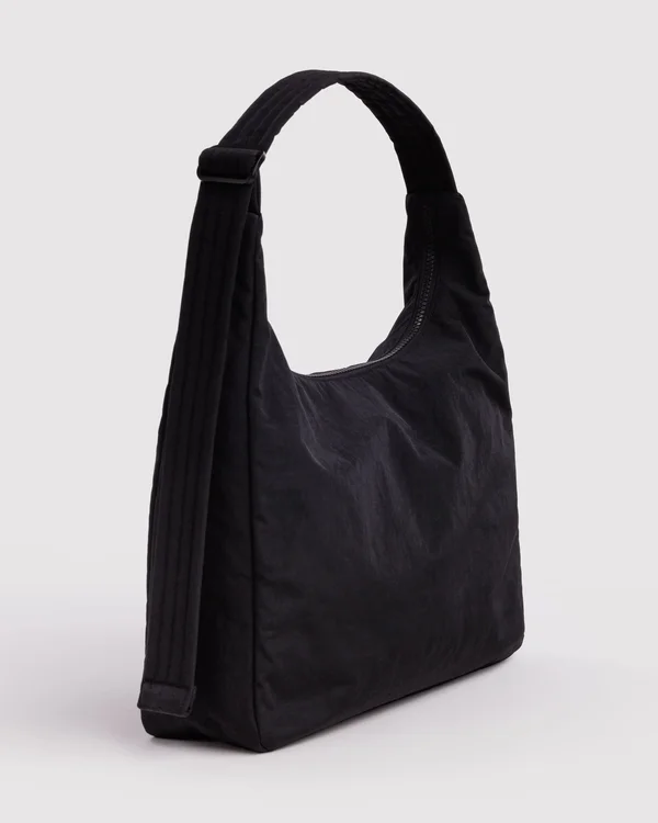 Nylon Shoulder Bag - Black - Material: heavyweight-nylon