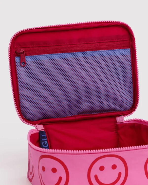 Small Cosmetic Case - Azalea Pink Happy - Material: heavyweight-nylon