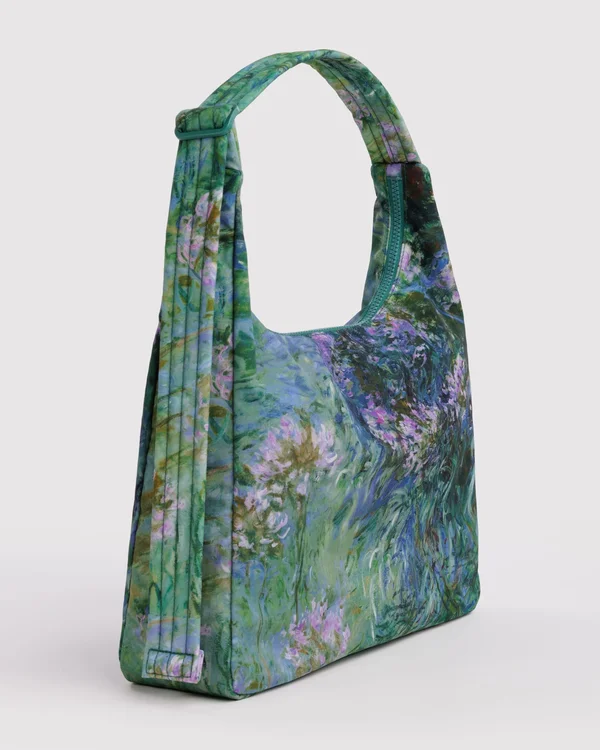 Nylon Shoulder Bag - Agapanthus Claude Monet - Material: heavyweight-nylon