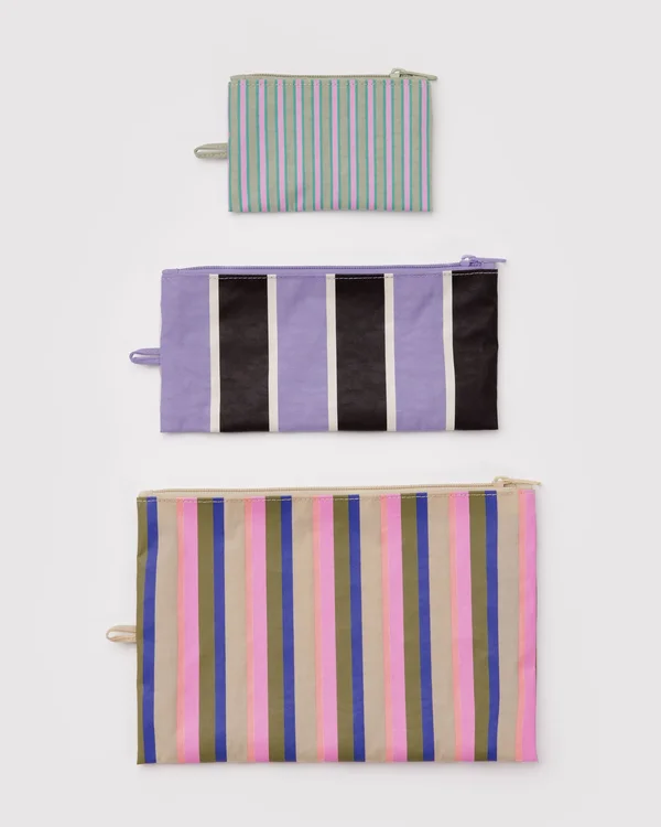 Flat Pouch Set - Candy Shop Stripes - Size: OS
