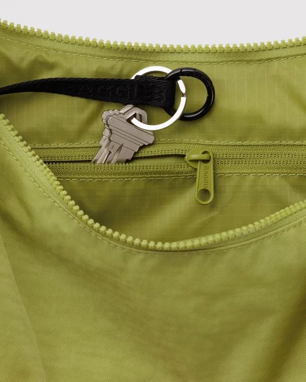Medium Nylon Crescent Bag - Chartreuse - Material: heavyweight-nylon
