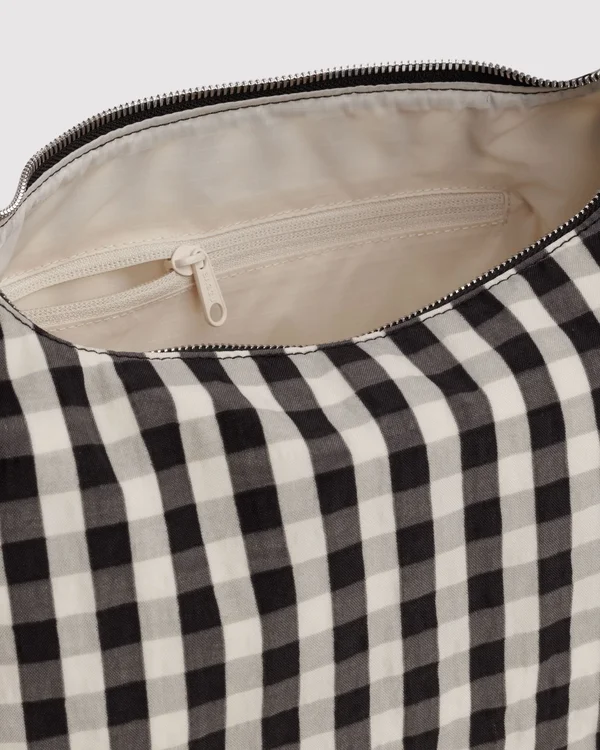 Nylon Meringue Bag - Black And Cream Gingham - Size: OS
