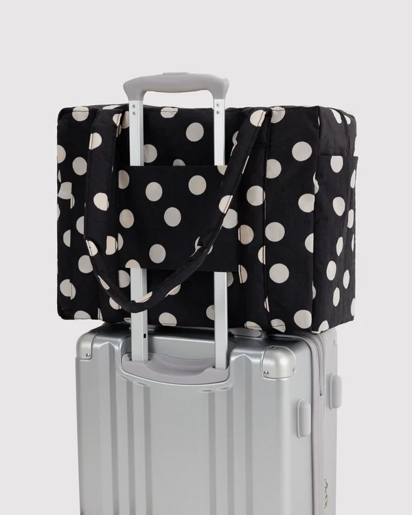 Small Cloud Carry-On - Black And Cream Polka Dot