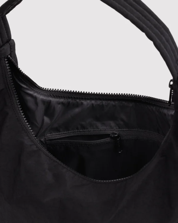 Nylon Shoulder Bag - Black - Material: heavyweight-nylon