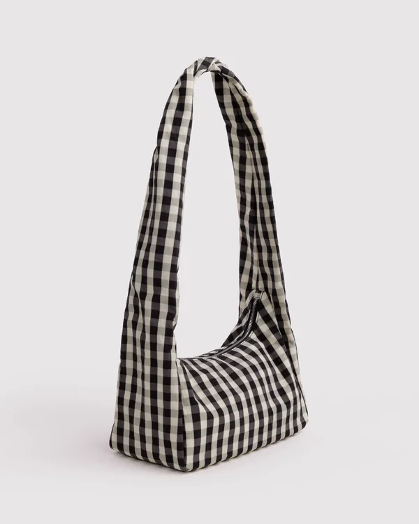 Nylon Meringue Bag - Black And Cream Gingham - Size: OS