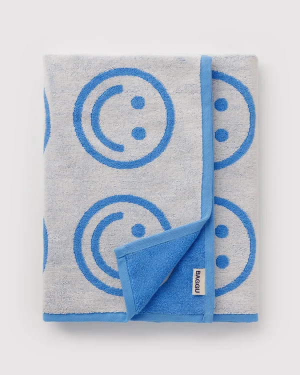 Bath Towel - Sky Blue Happy - Size: OS