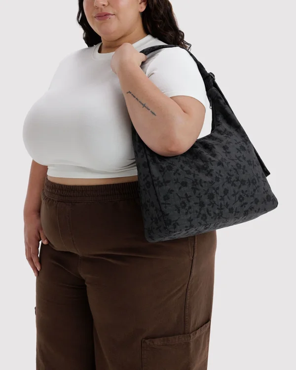 Nylon Shoulder Bag - Charcoal Ditsy Floral - Size: OS