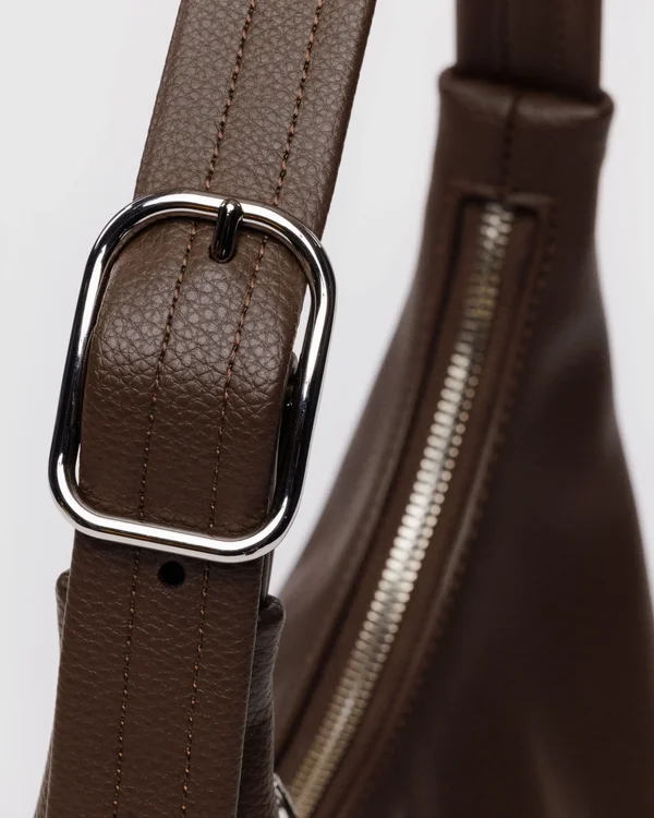 Mini Recycled Leather Shoulder Bag - Brown - Size: OS