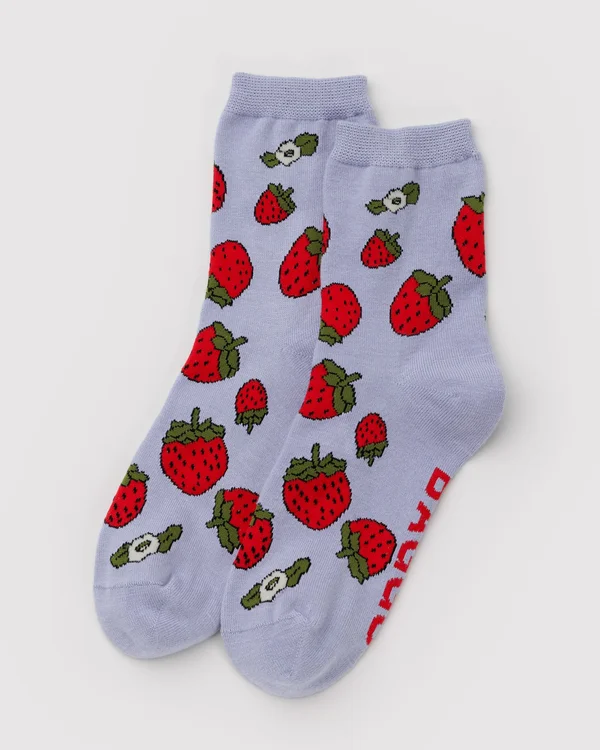 Crew Sock - Strawberry Blossom - Material: organic-cotton